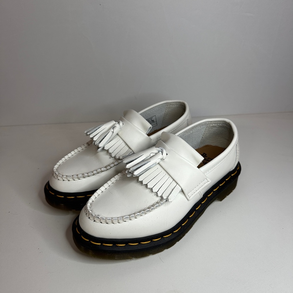 Dr Martens Adrian White Tassel Loafers